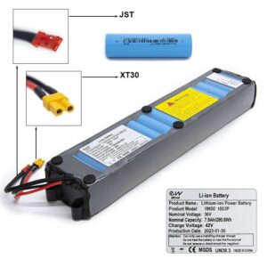 Batterie 36v 7,8 A/h mit XT30- und JST-Anschlüssen