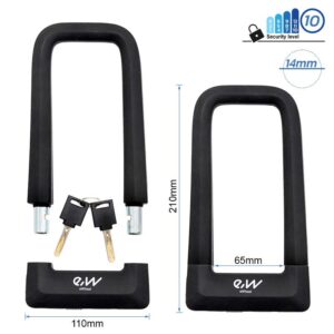 EWLK023 Schwarzes Bügelschloss mit Schlüssel