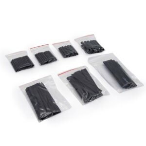 Schwarzer Schrumpfschlauch für Kabel - 127 Stück