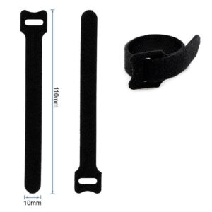 Schwarze Kabelbinder mit Klettverschluss – 10 x 110 mm