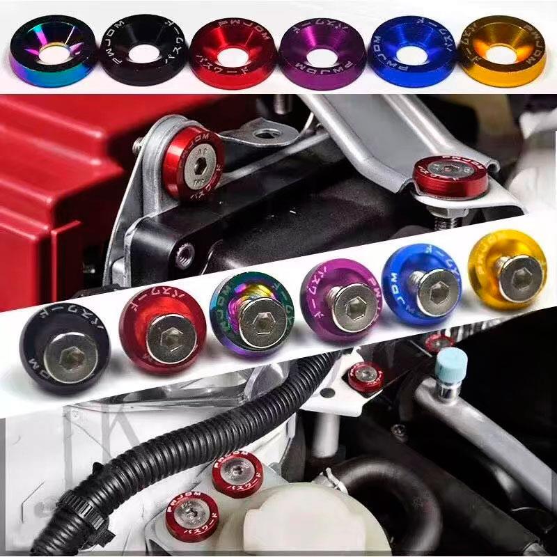 Blaue JDM-Unterlegscheibe mit M6x16-Schrauben - 10 Stück - Image 3