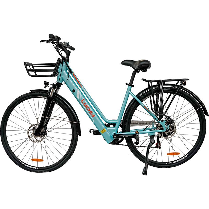 Antares blaues 700C Urban-Elektrofahrrad mit Aluminiumrahmen und Scheibenbremsen