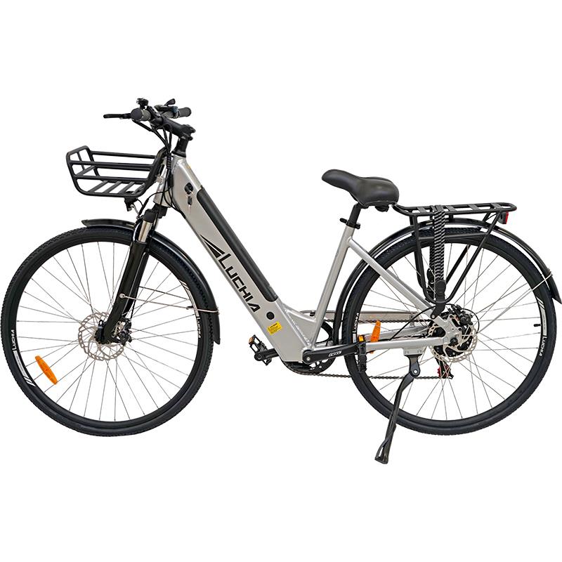 Arturo silbernes 700C Urban-Elektrofahrrad mit Aluminiumrahmen und Scheibenbremsen