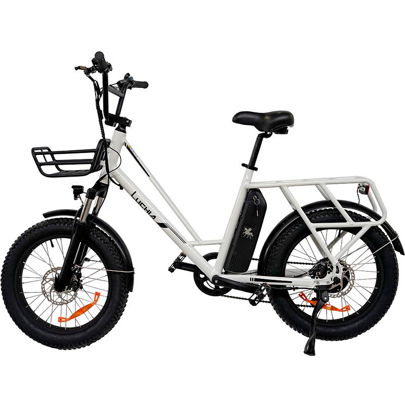 Weißes 20" Taurus Elektro-Fat-E-Bike mit Scheibenbremsen