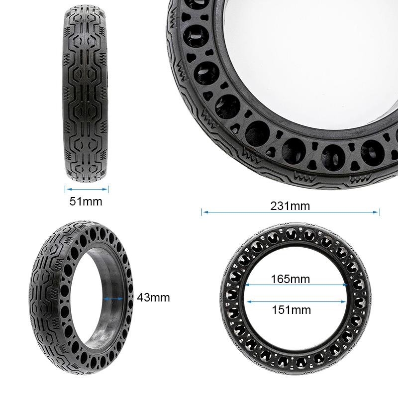60/70-6.5/B44 (10x2.5-6.5) perforiertes Vollrad für Ninebot G30 - Image 2